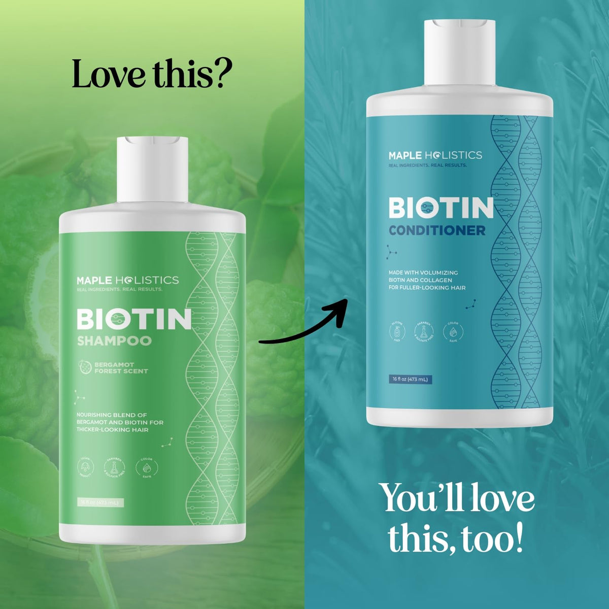 Maple Holistics bottle on bathroom shelf styled, suggests everyday shower routine benefit