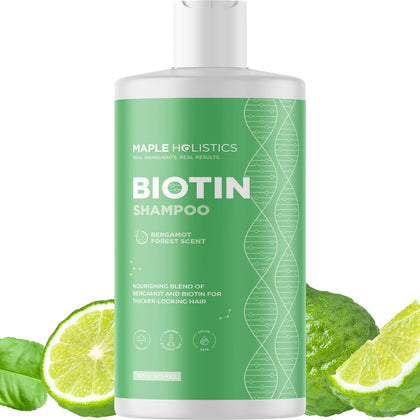 Maple Holistics front bottle showing label and woodsy design, communicates gentle volumizing benefits