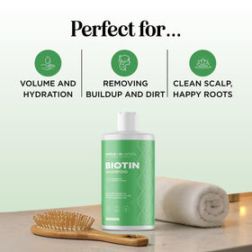 Maple Holistics 16 fl oz bottle next to common object for scale, clarifies product size