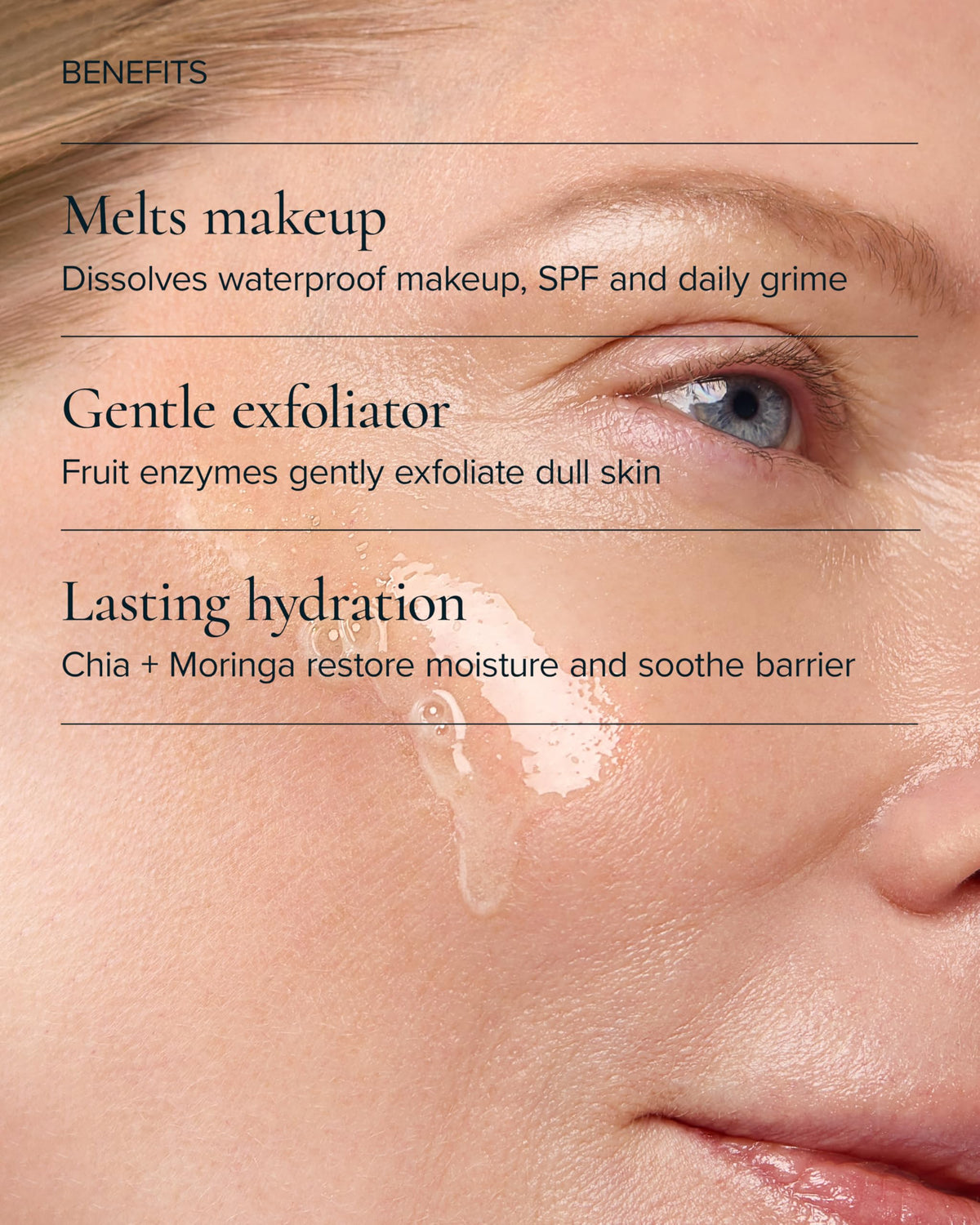 MARA oil texture close-up drop illustrating lightweight, hydrating feel