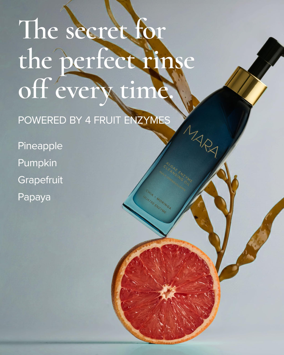 MARA cleansing oil staged in bathroom suggesting daily ritual