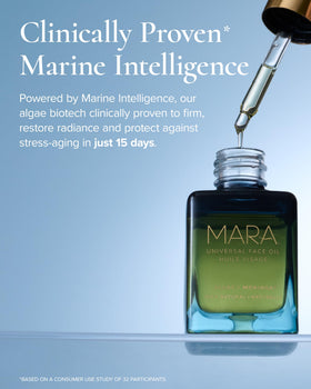MARA ingredients display with moringa and algae showcasing antioxidant benefits