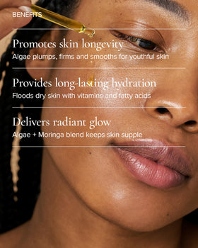 MARA oil texture on palm absorbing quickly for lightweight hydration