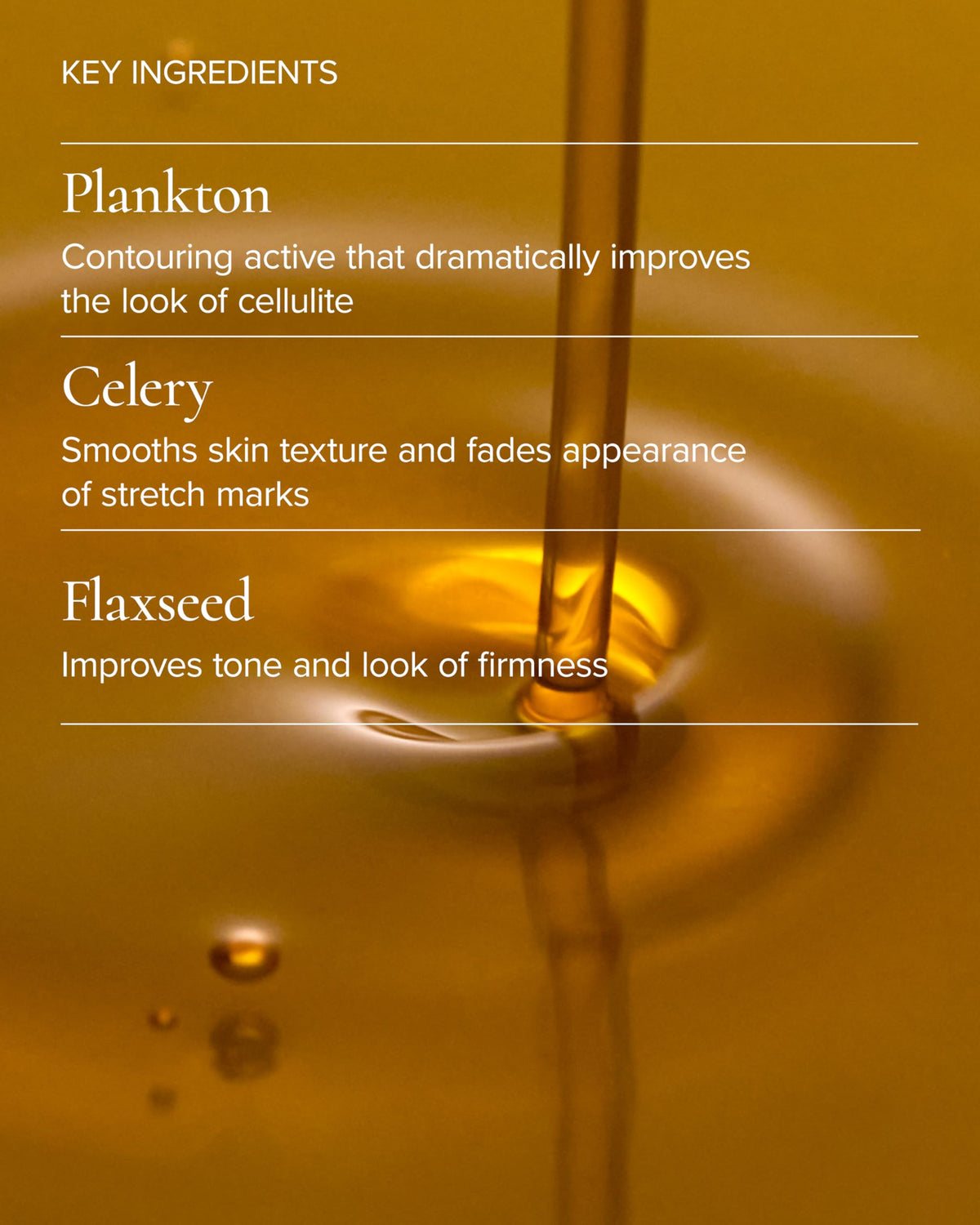 MARA applying oil to thigh to hydrate and visibly smooth skin