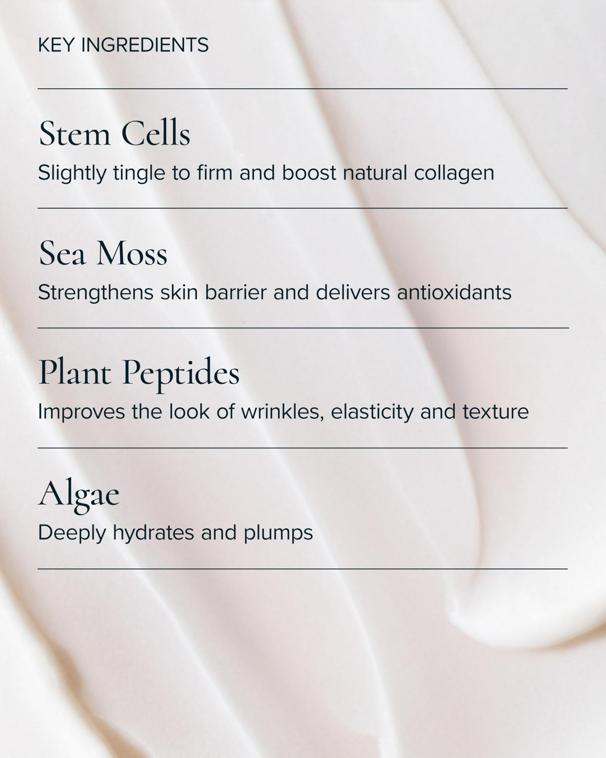 MARA SeaDream cream on hand demonstrating smooth spreadability and plumping
