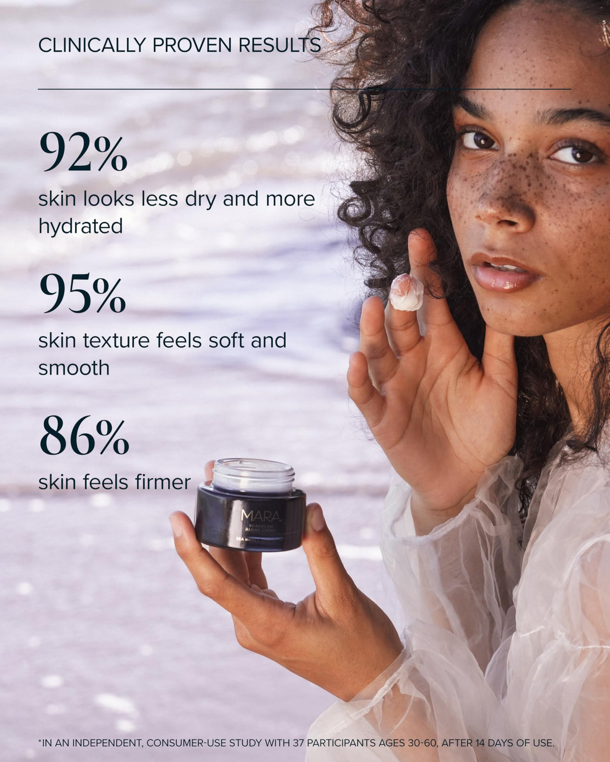 MARA SeaDream next to a 1.7 oz scale for clear size and portion reference