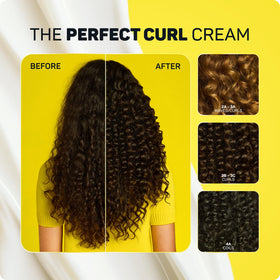 Marc Anthony cream applied to damp curls demonstrating easier styling