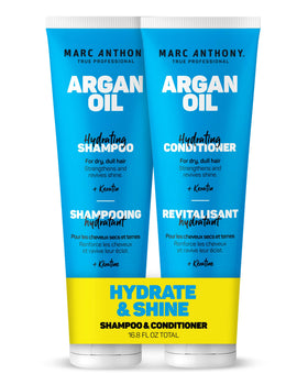 Marc Anthony front packaging showing argan oil set and benefits