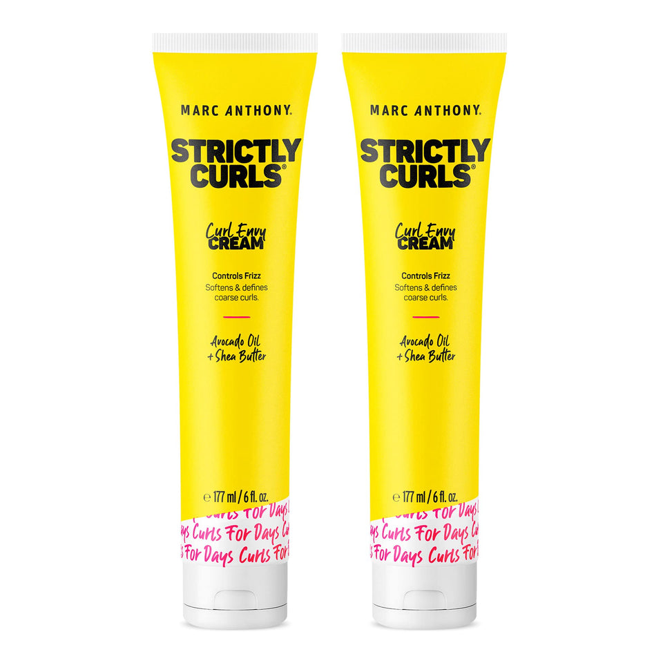 Marc Anthony front packaging showing curl cream benefits and two jars