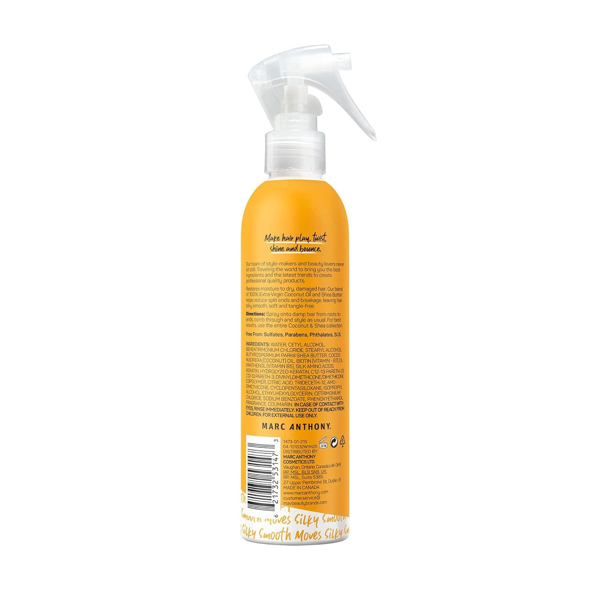 Marc Anthony spray mist close-up demonstrating fine mist for even application and light hold