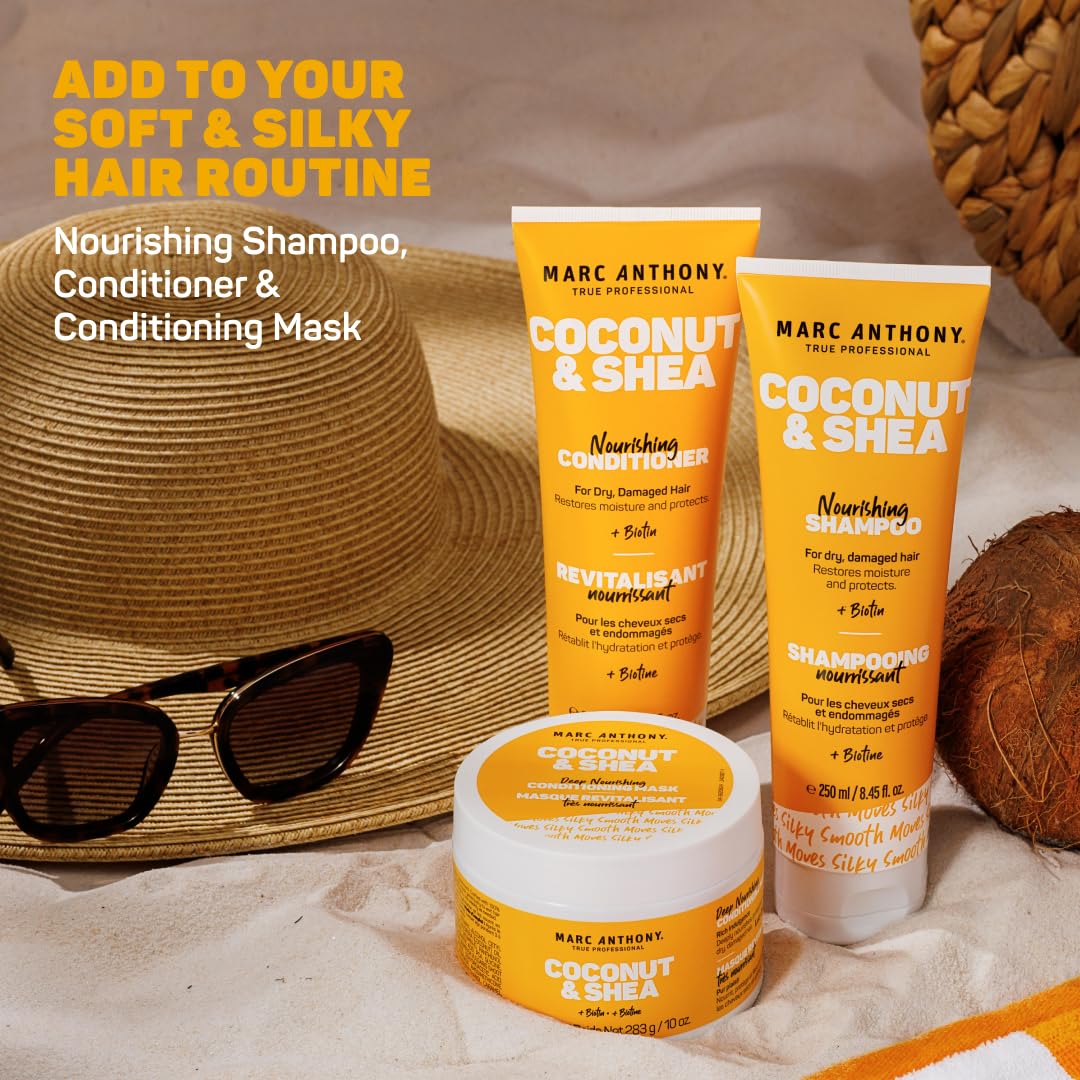 Marc Anthony lifestyle bathroom shelf display implying daily moisturizing routine