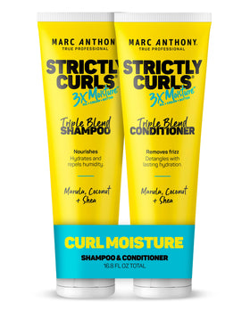 Marc Anthony Strictly Curls front packaging showing both bottles and product benefit