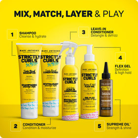Marc Anthony lifestyle model with defined curls demonstrating long-lasting shine