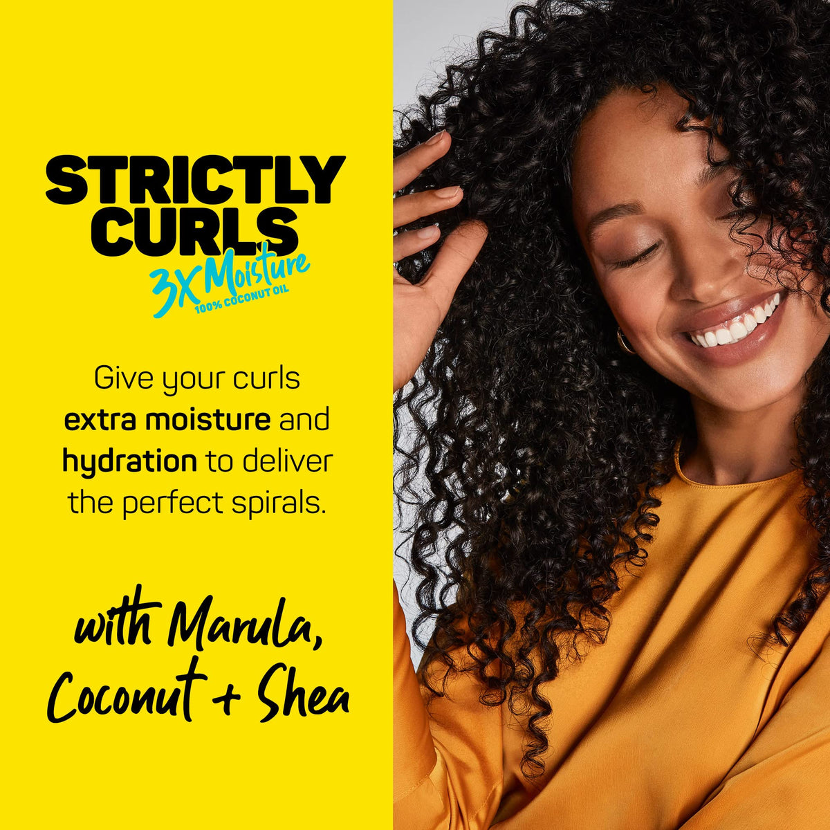 Marc Anthony Strictly Curls shampoo pump detail illustrating easy dispensing and gentle cleanse