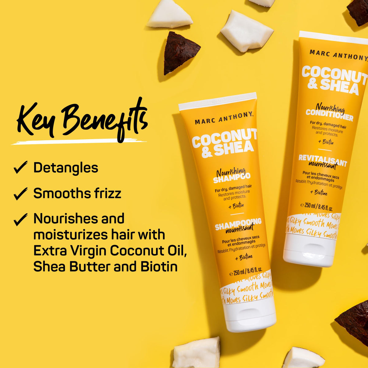 Marc Anthony tube close-up label details highlighting ingredients and benefits