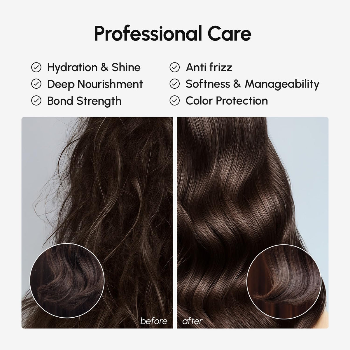 MAREE being applied to curly hair in shower to reduce frizz and tangles