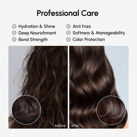 MAREE being applied to curly hair in shower to reduce frizz and tangles