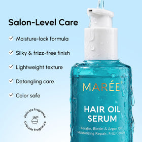 MAREE before and after image demonstrating frizz control and shine