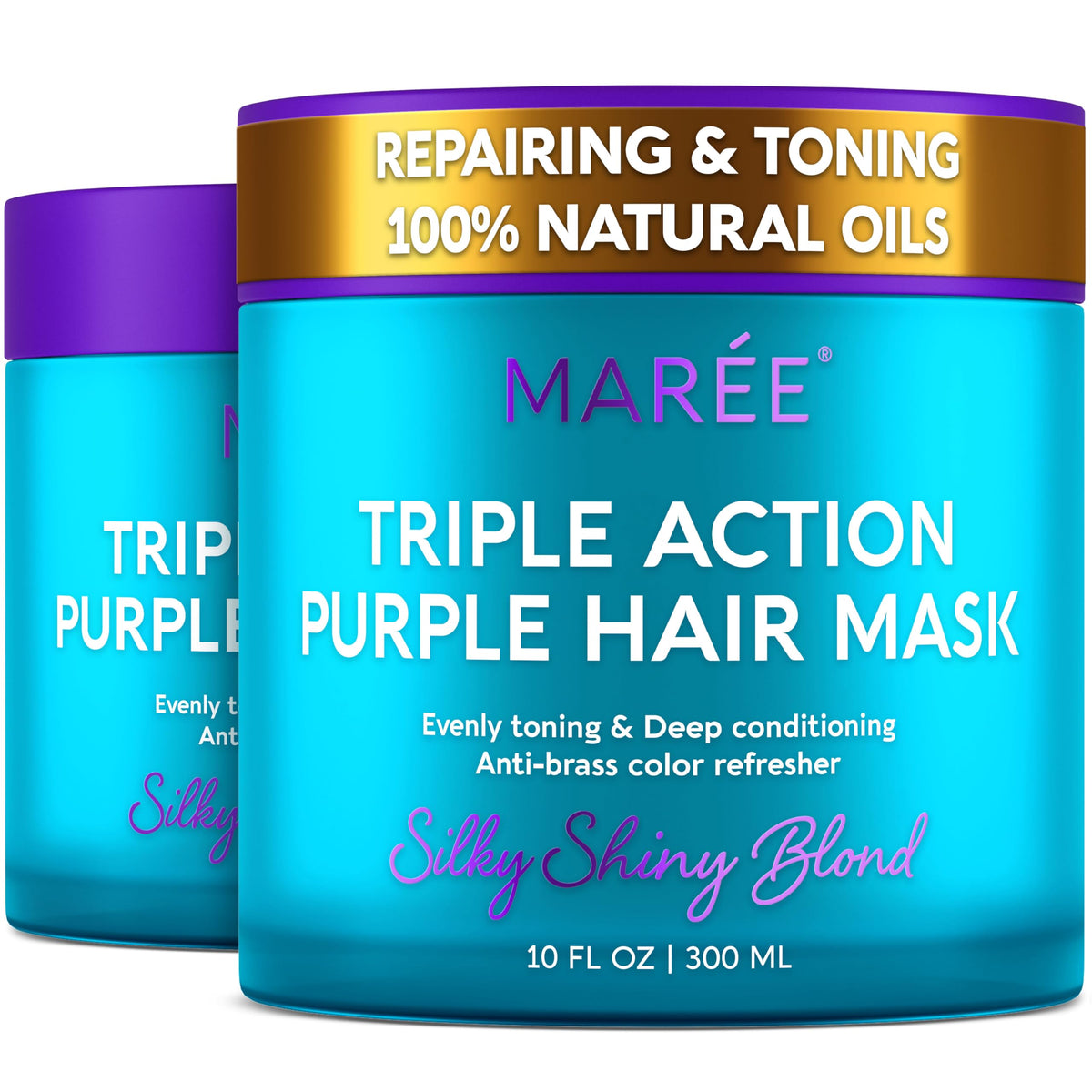MAREE front packaging showing two purple 10 fl oz jars and brand clarity