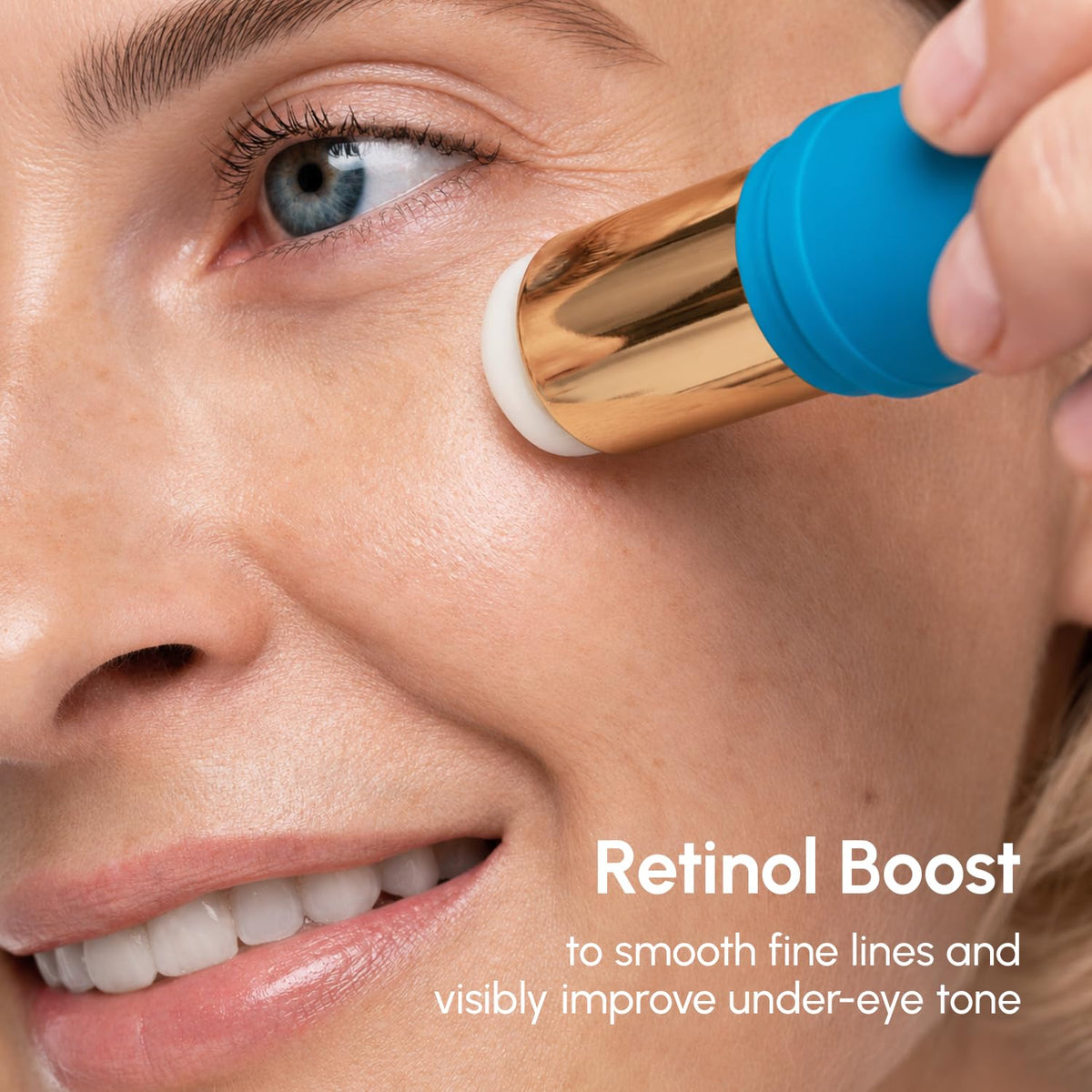 MAREE lifestyle on bathroom counter showing easy everyday under-eye refresh