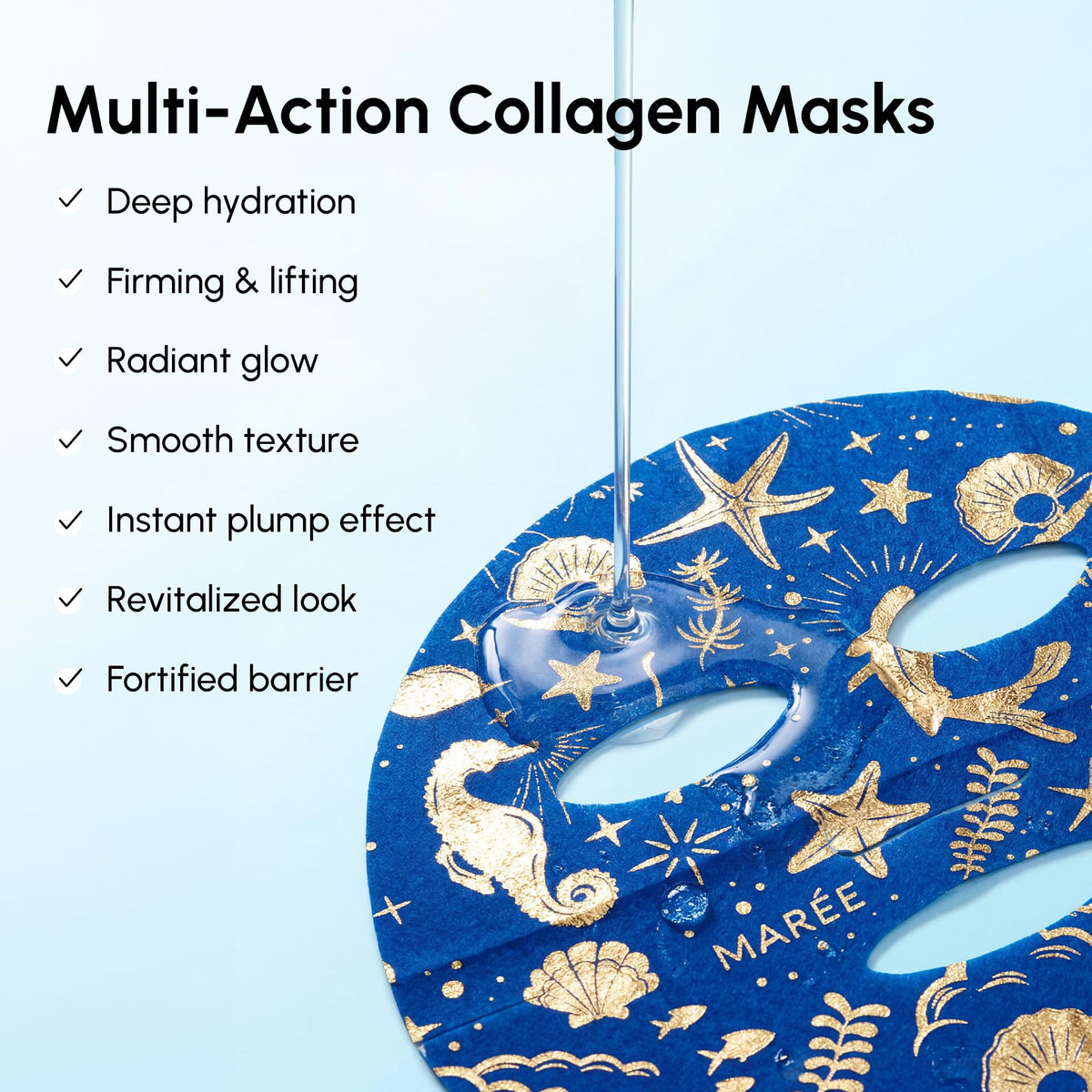 MAREE folded mask in hand showing scale and portable single-use convenience