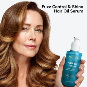 MAREE serum texture poured from bottle demonstrating lightweight sheen