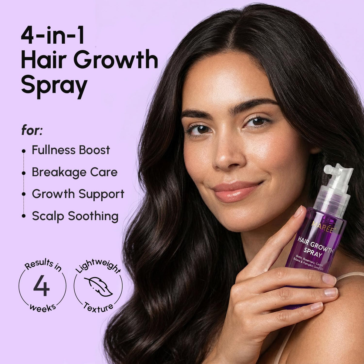 MAREE nozzle emitting fine mist to evenly distribute product and lift roots