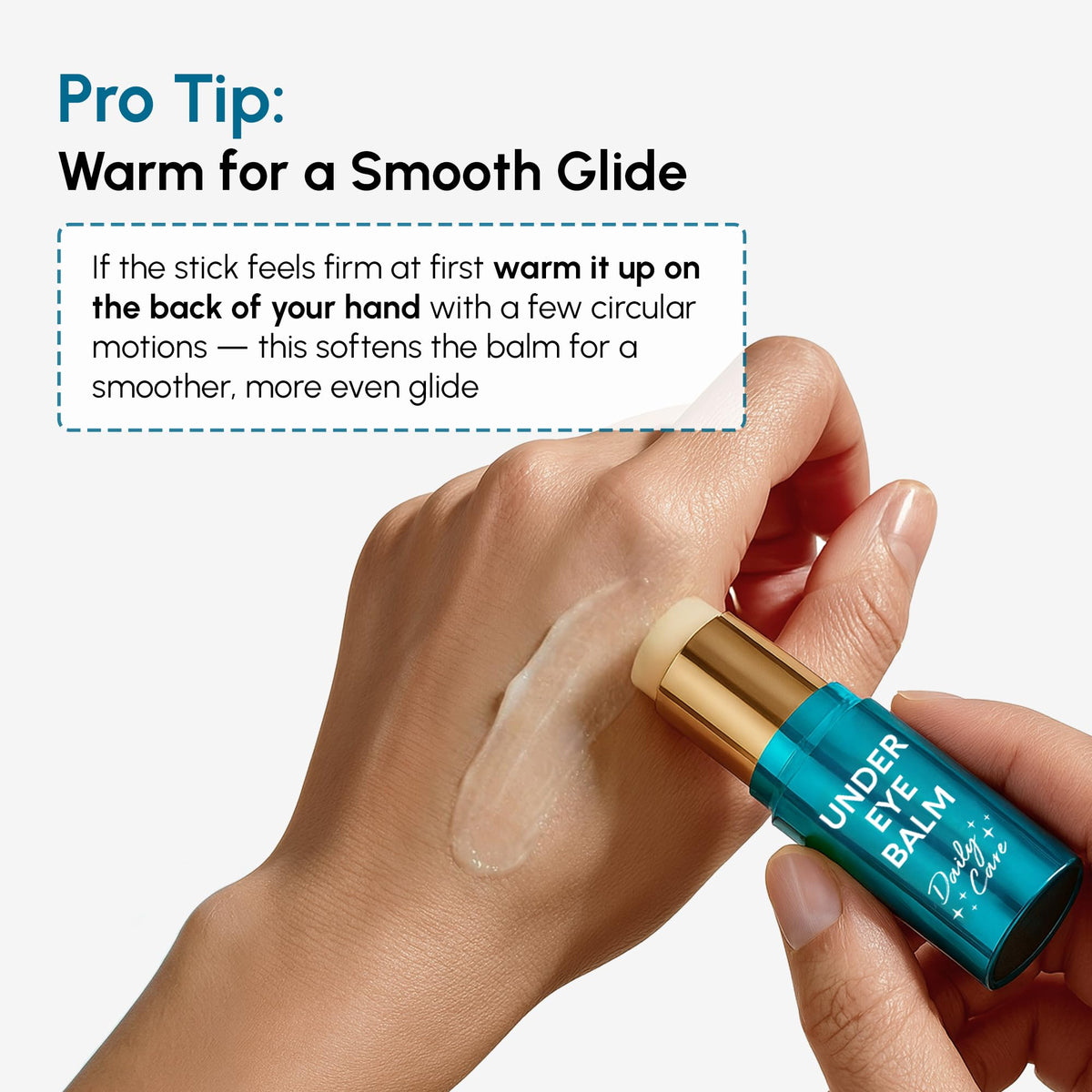 MAREE balm texture shown on skin swatch for visible hydration benefit