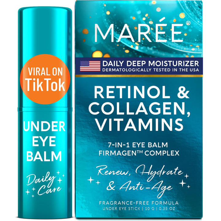 MAREE front packaging showing teal balm stick and clear branding for easy identification