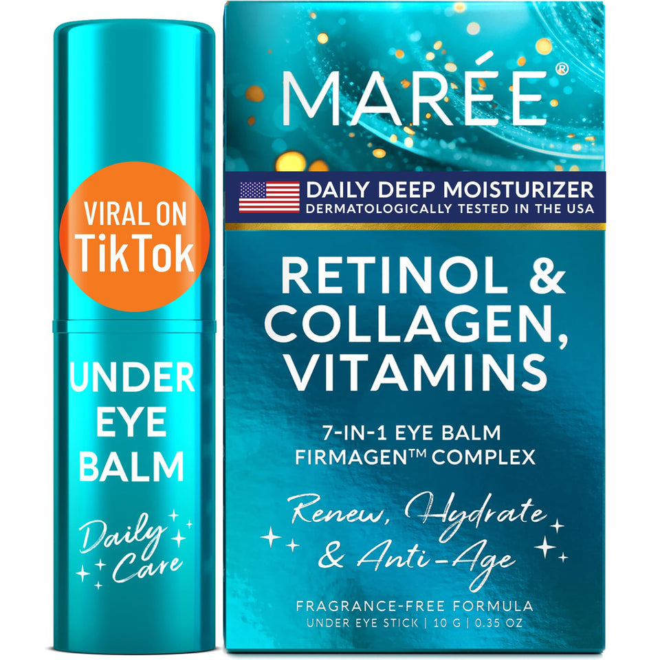 MAREE front packaging showing teal balm stick and clear branding for easy identification