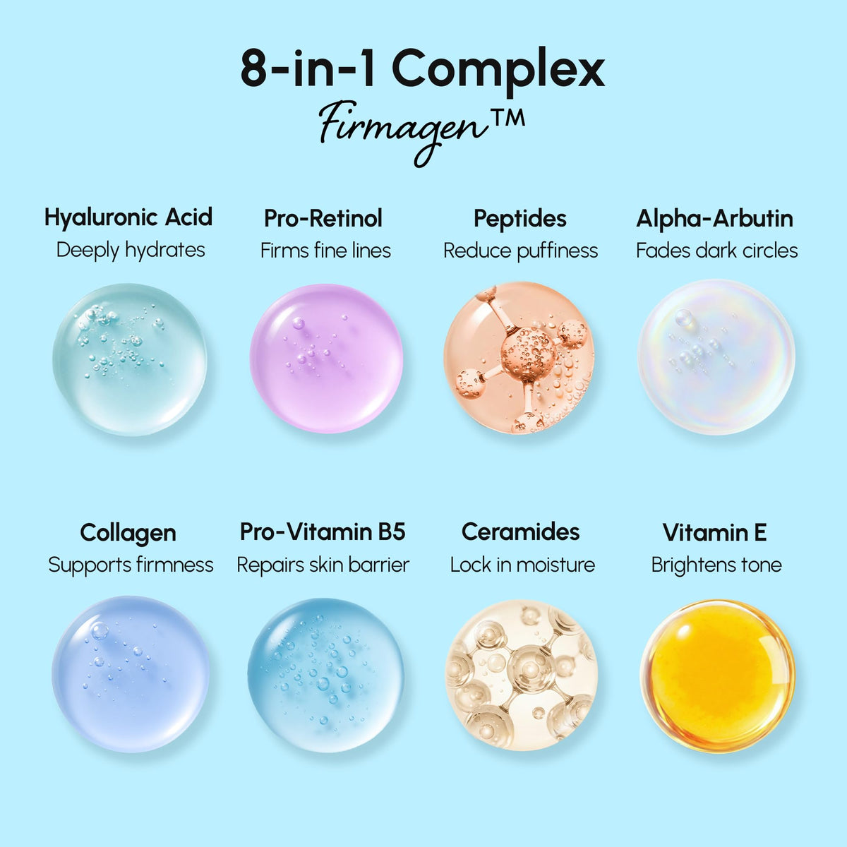 MAREE ingredients label close view showing retinol, caffeine, hyaluronic acid benefits