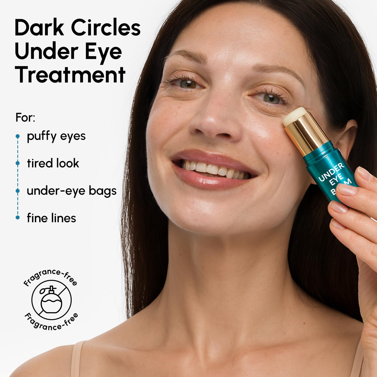 MAREE stick open with visible tip for hygienic direct under-eye application