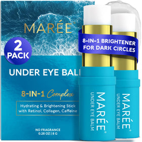 MAREE front packaging showing two under eye balm sticks for travel convenience