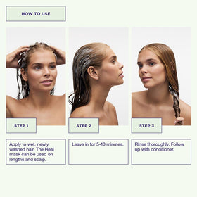 Applying Maria Nila masque to scalp to soothe itch and reduce flakes