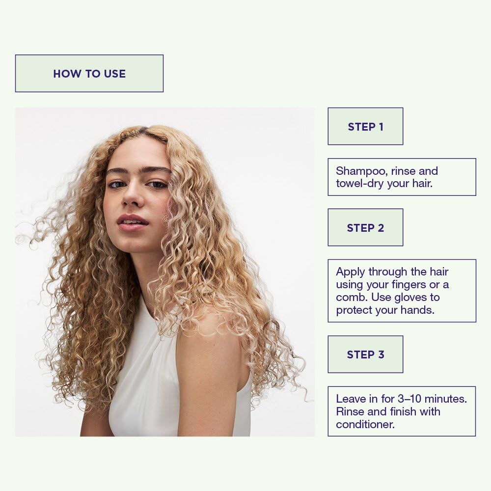 Maria Nila mask being applied to blonde hair for cool silver tone benefit