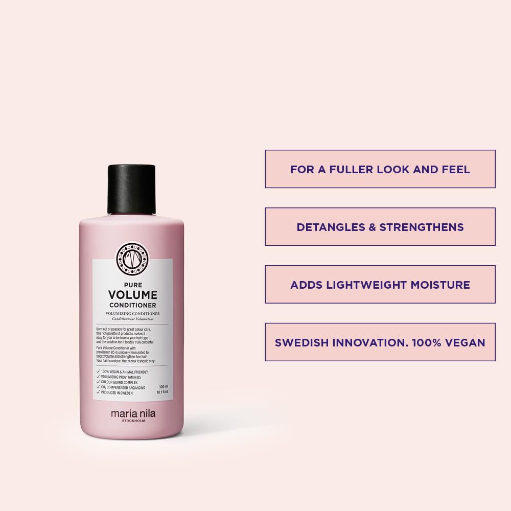 Maria Nila conditioner texture on hand highlighting smooth, lightweight feel