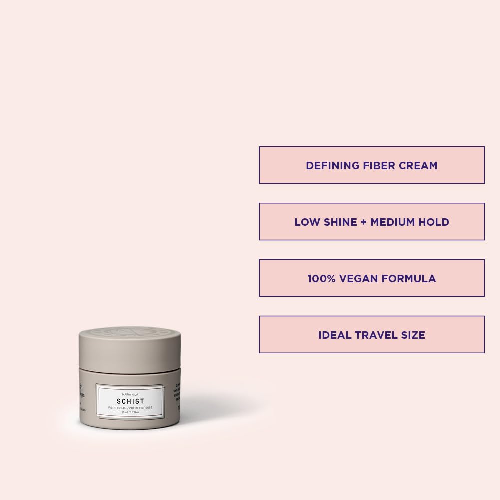 Maria Nila Schist cream texture close-up highlighting pliable fibers and matte finish