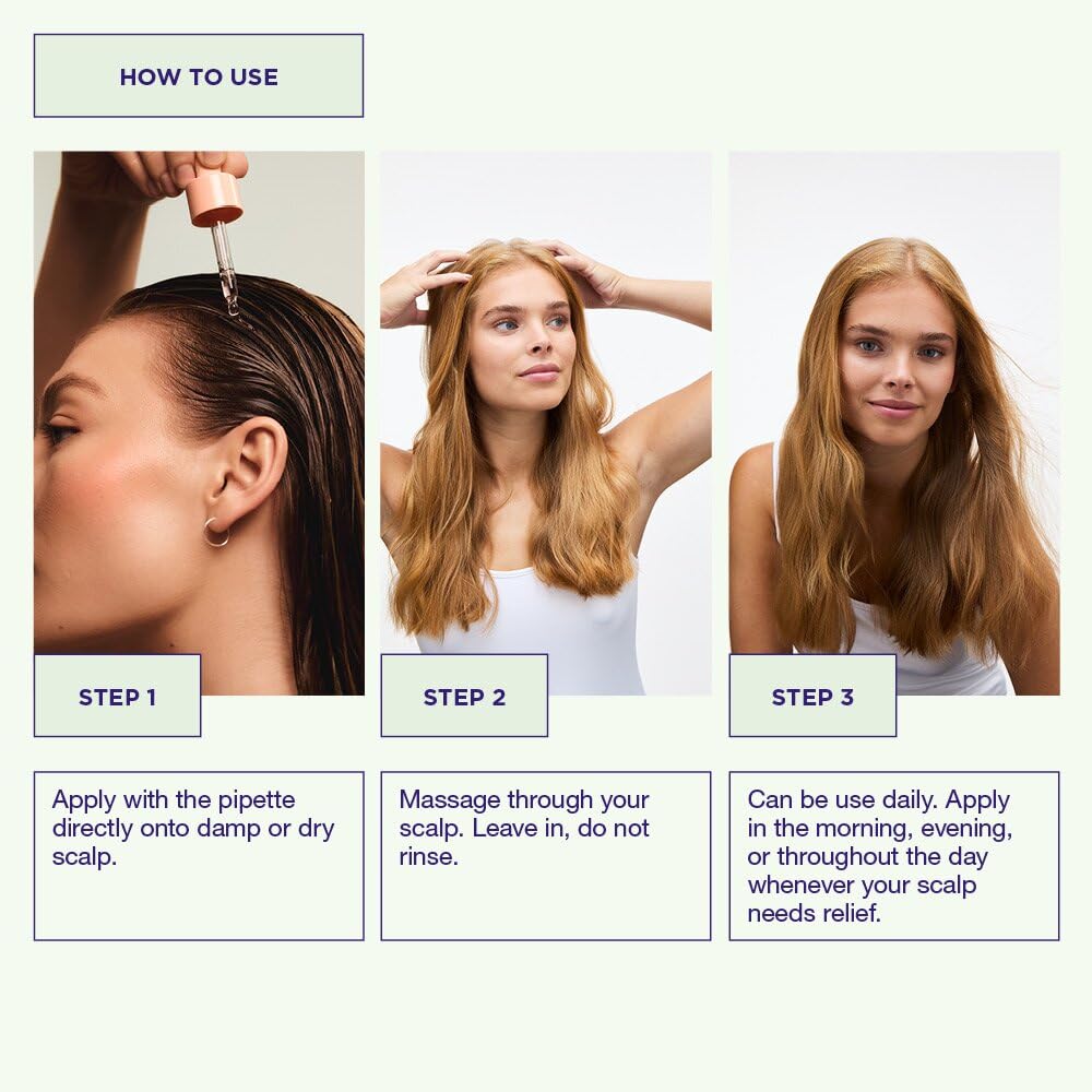 Maria Nila serum applied to scalp demonstrating cooling, soothing effect
