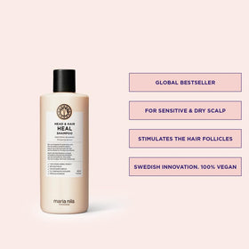 Maria Nila shampoo texture poured to show creamy, calming formula