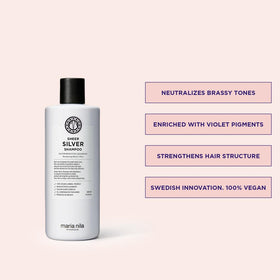 Maria Nila shampoo lather texture with violet tint for brass reduction