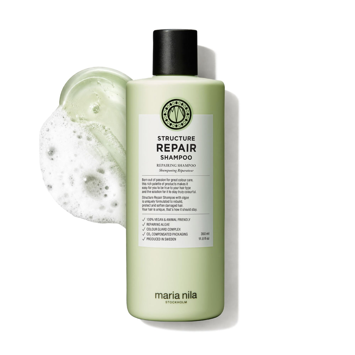Maria Nila front bottle view showing clean packaging and vegan benefit