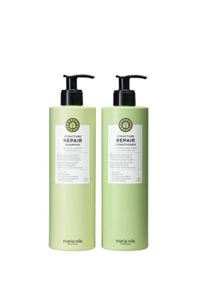 Maria Nila front packaging showing repair set and clear benefits