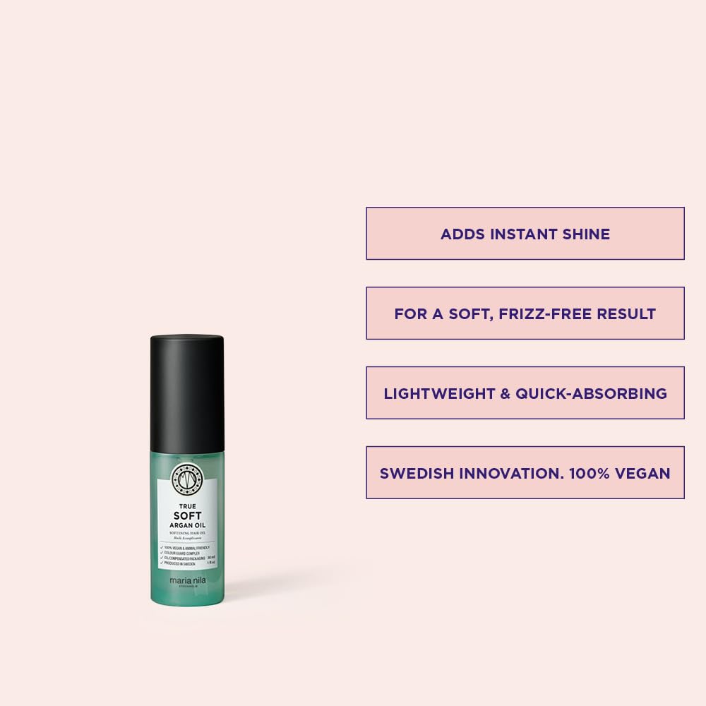 Maria Nila pump and cap detail highlighting easy dispensing benefit