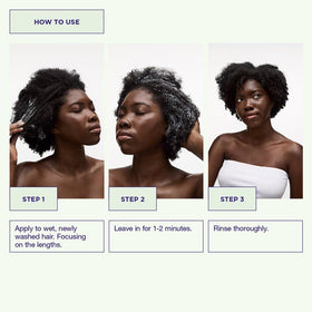 Maria Nila applied on hair before and after demonstrating reduced frizz