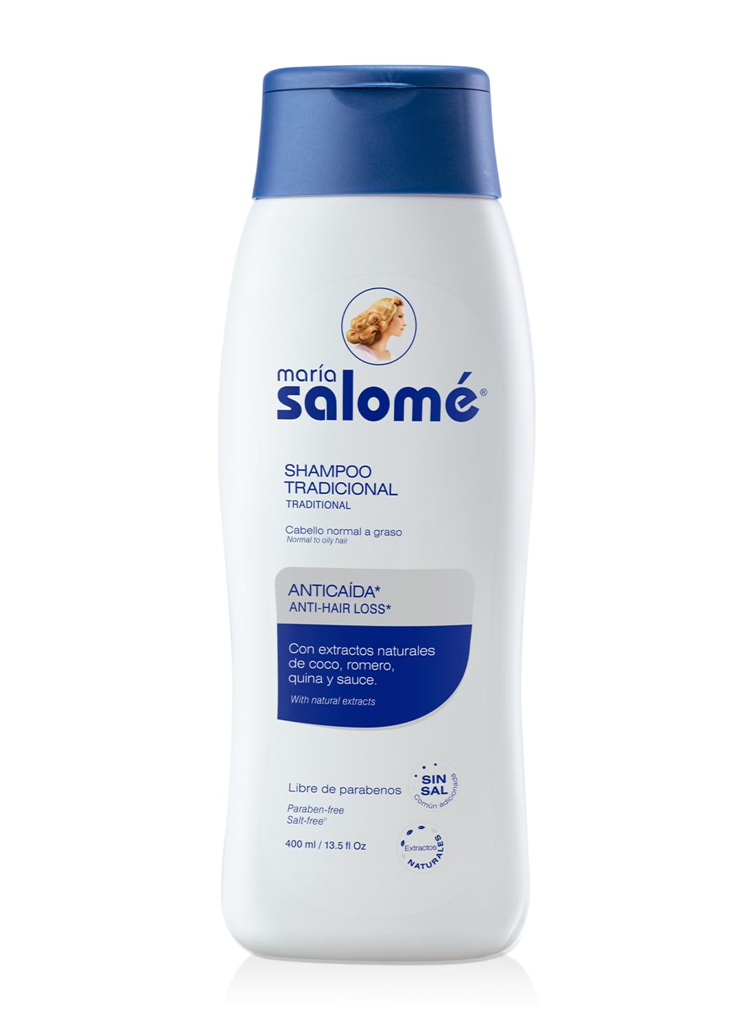 Maria Salome front label showing product benefits and volume