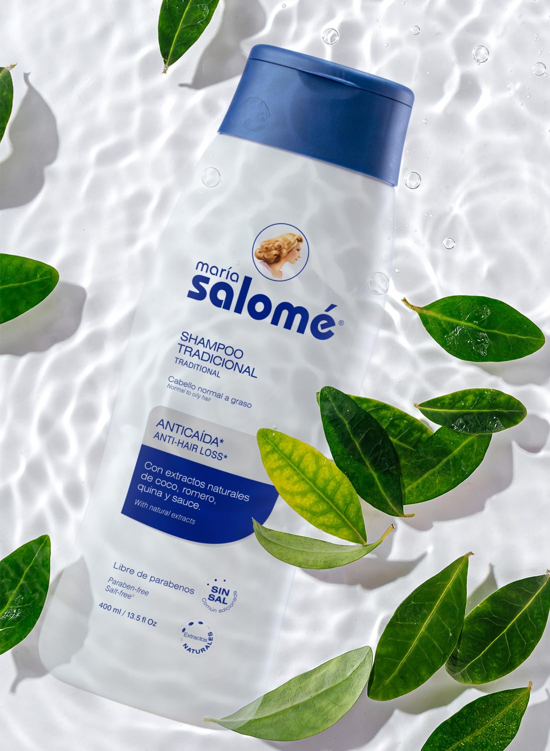 Maria Salome bottle beside ruler showing 400ml size