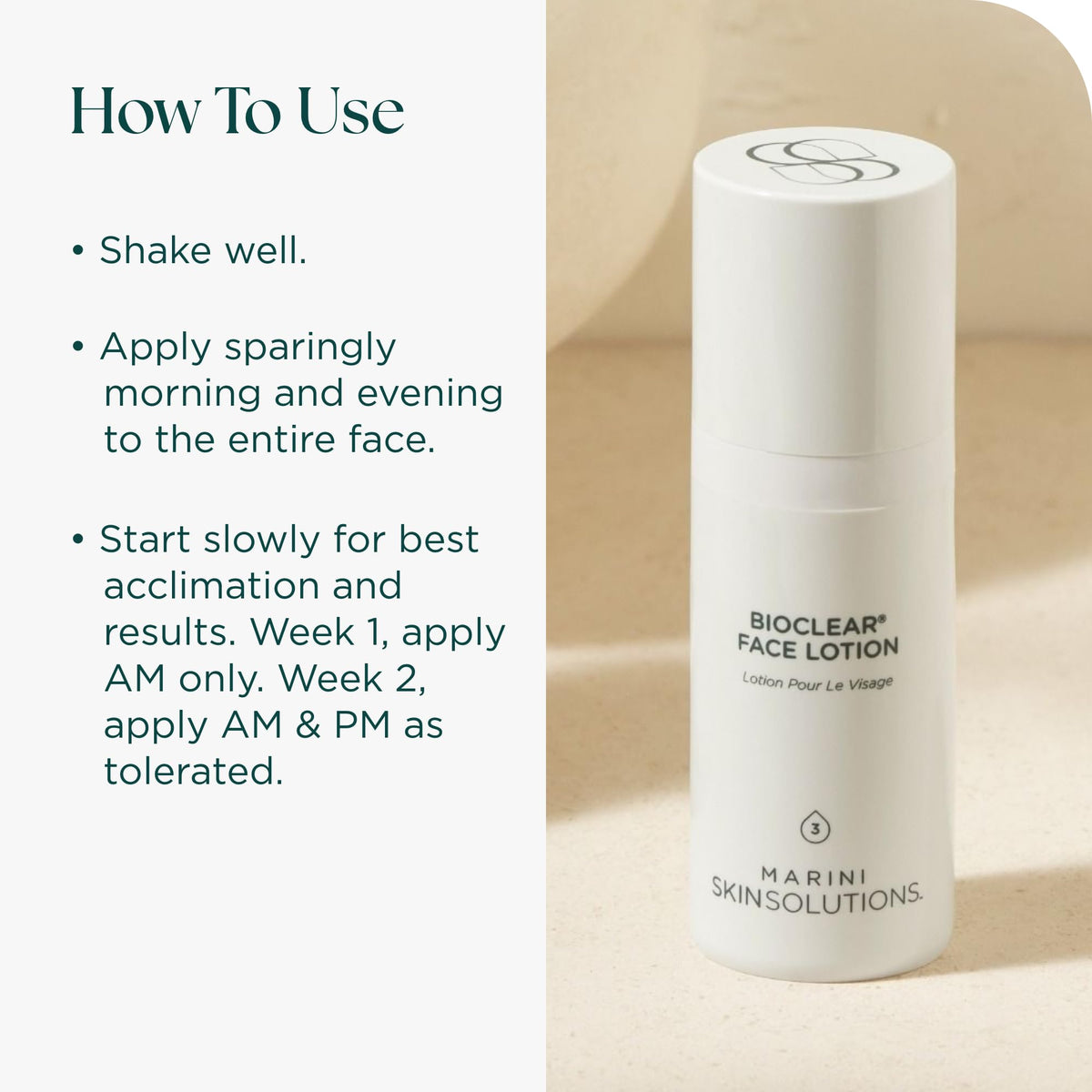 Marini SkinSolutions Bioclear next to a US quarter to show 1 oz size and easy travel-friendly portability