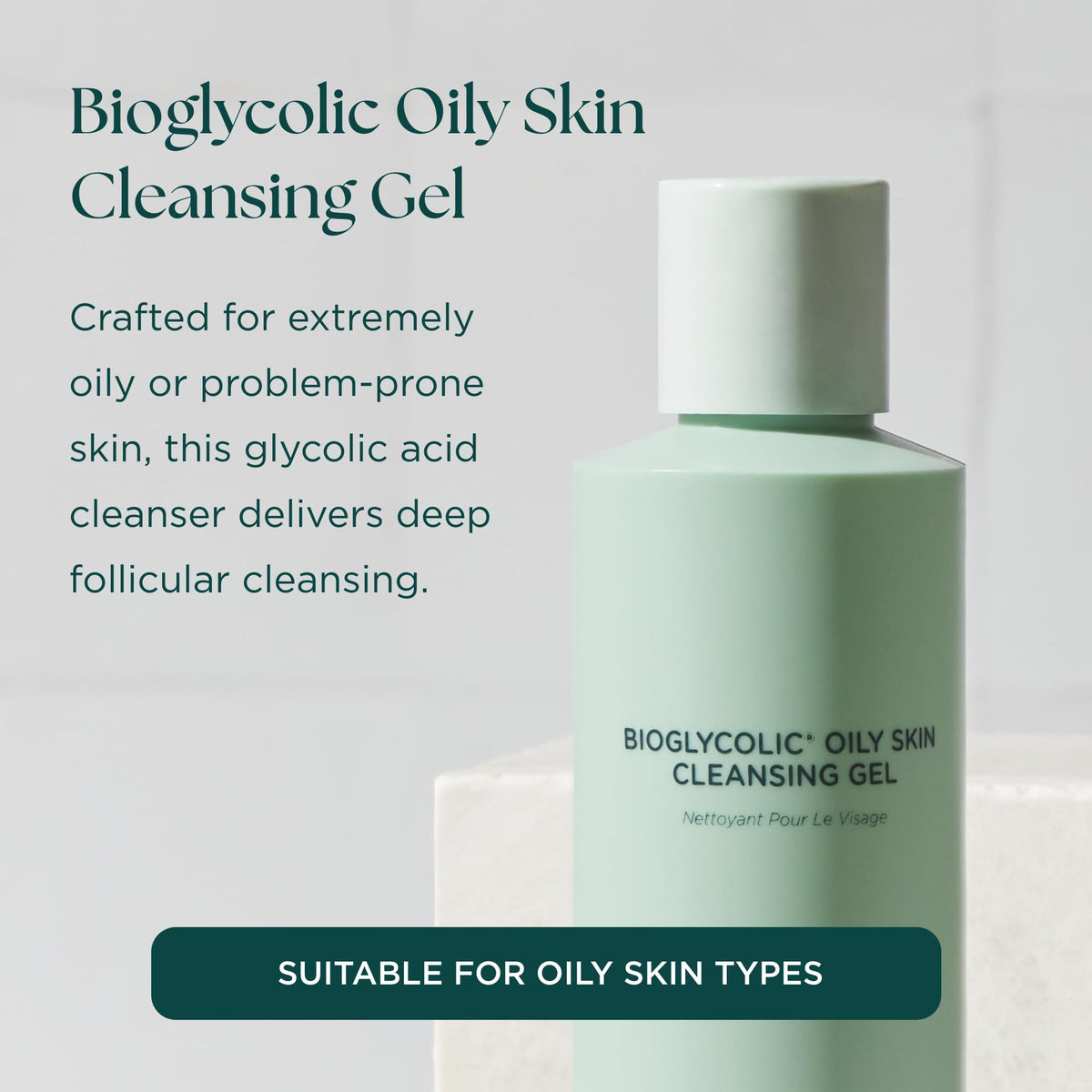 Marini SkinSolutions label close-up highlighting glycolic acid ingredient and benefits
