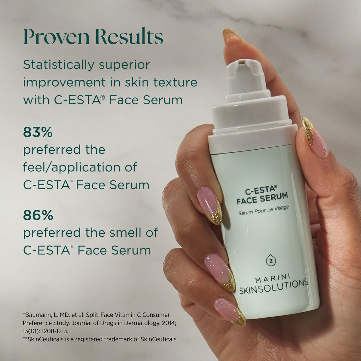 Marini SkinSolutions application on face and neck demonstrating lifting benefit