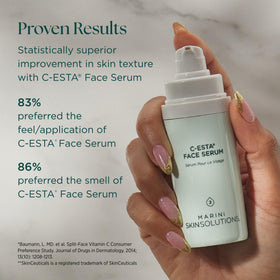 Marini SkinSolutions application on face and neck demonstrating lifting benefit